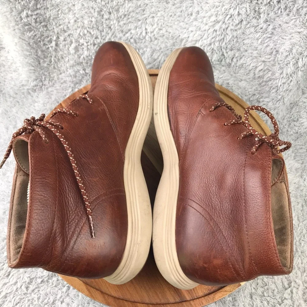 Cole Haan Original GrandChukka Boots Mens 9.5M Brown Patina Leather Shoes C25564